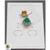 #268-NATURAL GREEN AGET 6 X6 & CZ,CITRINE  PENDANT