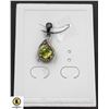 Image 1 : #51-NATURAL GREEN PERIDOT 6.9MM & CZ  PENDANT