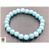 Image 1 : #180-NATURAL BLUE AQUAMARINE BEAD BRACELET
