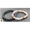 Image 1 : #178-NATURAL LAVA STONE & MOOKAITE  BEAD BRACELET