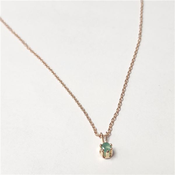 BZ1327-39 SILVER EMERALD APP 30-35" NECKLACE