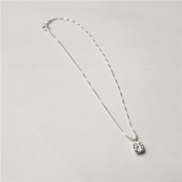 BZ1327-48 SILVER 10" WITH CZ CHARM ANKLET