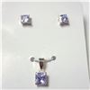 Image 1 : BZ1327-27 SILVER CZ EARRING AND PENDANT SET