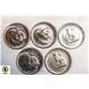 Image 1 : LOT OF 5 1967 CANDIAN RABBIT NICKLES