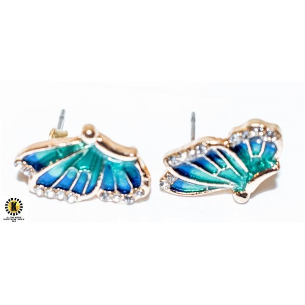 NEW GOLD PLATED BUTTERFLY THEMED EARRINGS