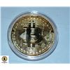 Image 1 : GOLD PLATED NOVELTY BITCOIN IN CLEAR CASE