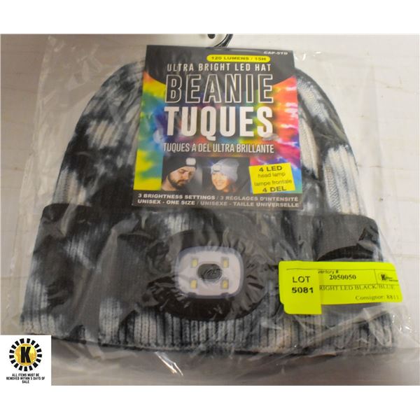 ULTRA BRIGHT LED BLACK/BLUE TOQUE