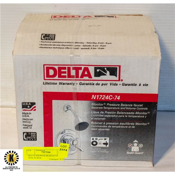DELTA SHOWER HEAD & FAUCET NEW IN BOX,