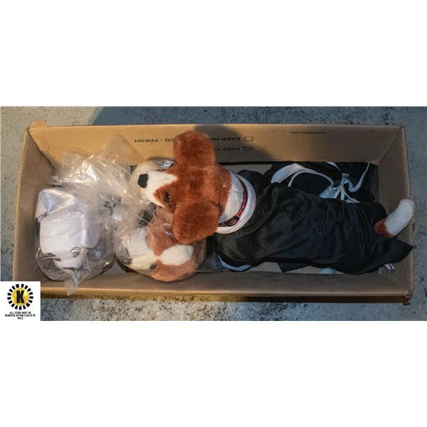 LOT OF 3 PLUSH DOGS WITH OUTFITS