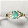 Image 1 : BZ1327-1 10K EMERALD/DIAMOND RING