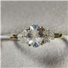 Image 1 : BZ1327-19 10K AQUAMRINE/DIAMOND RING