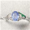 Image 1 : BZ1327-5 10K CEYLON SAPPHIRE/DIAMOND RING