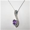 Image 1 : BZ1327-3 10K AMETHYST/DIAMOND NECKLACE