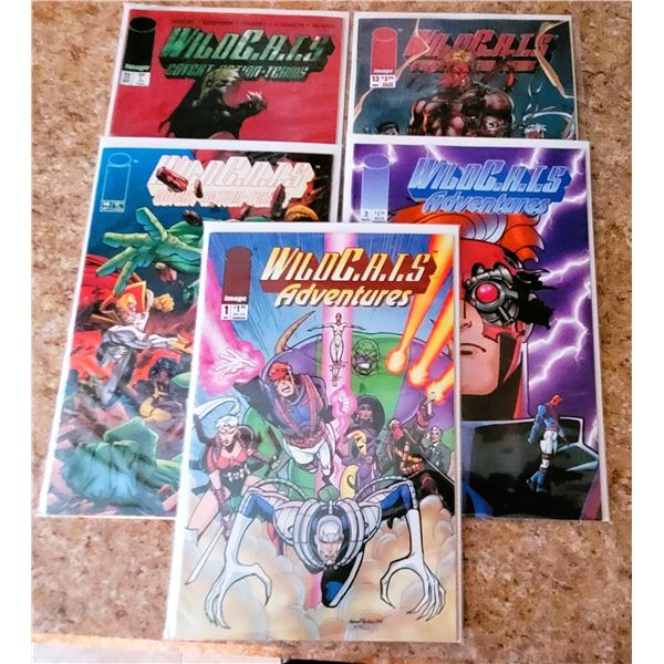 LOT OF 5 WILD C.A.T.S. COMIC BOOKS.