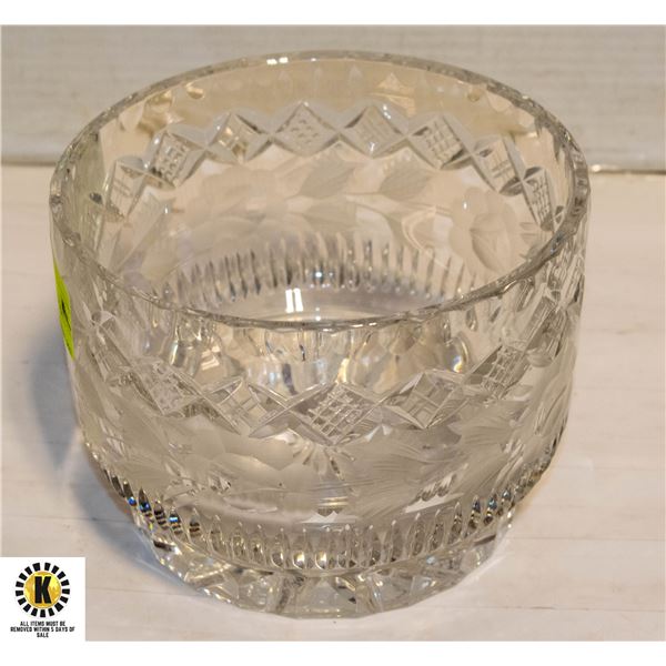 DECORATIVE CRYSTAL BOWL - 6"-DIAM. & HEAVY