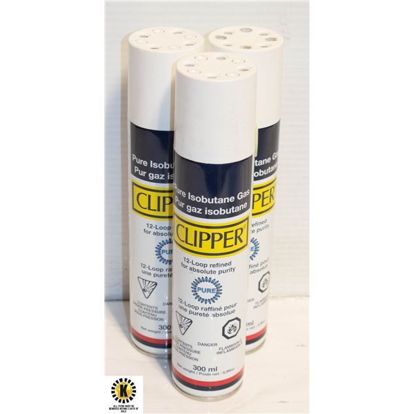 BUNDLE OF 3 CANS OF "CLIPPER" PURE