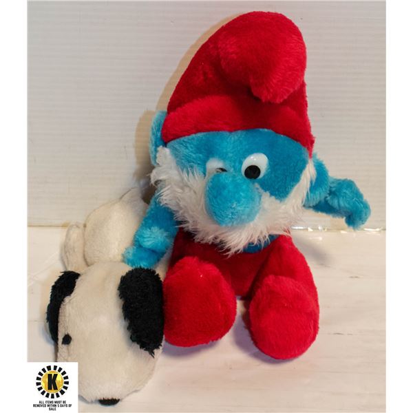 ORIGINAL PLUSH PAPA SMURF & SNOOPY