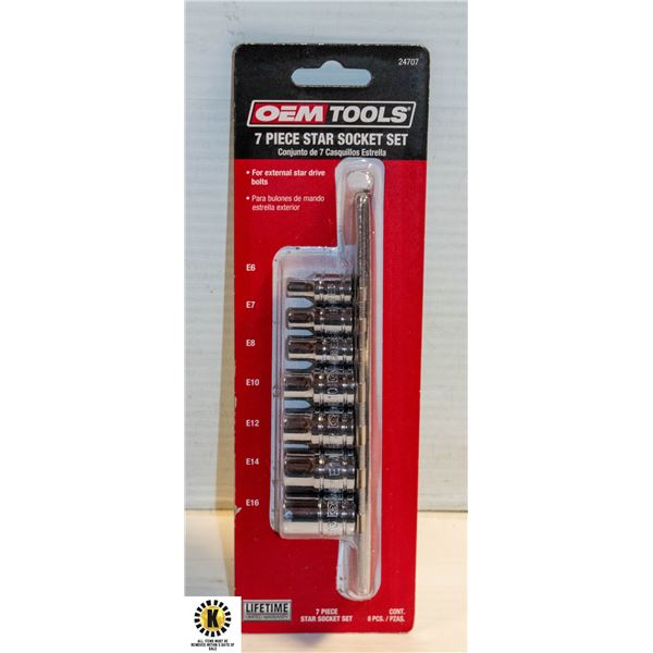 Start Socket NEW OEM TOOLS 7PC STAR SOCKET SET