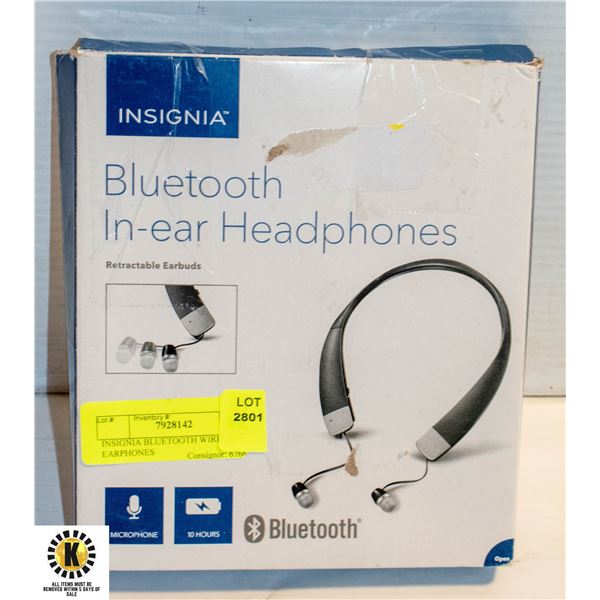 INSIGNIA BLUETOOTH WIRELESS EARPHONES