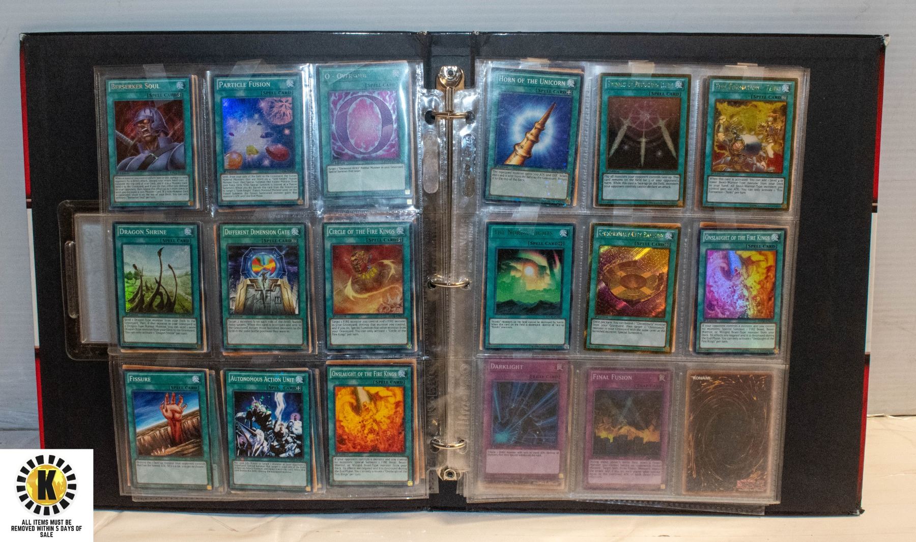 OCER 100 YUGIOH TCG COLLECTORS CARDS IN BINDER