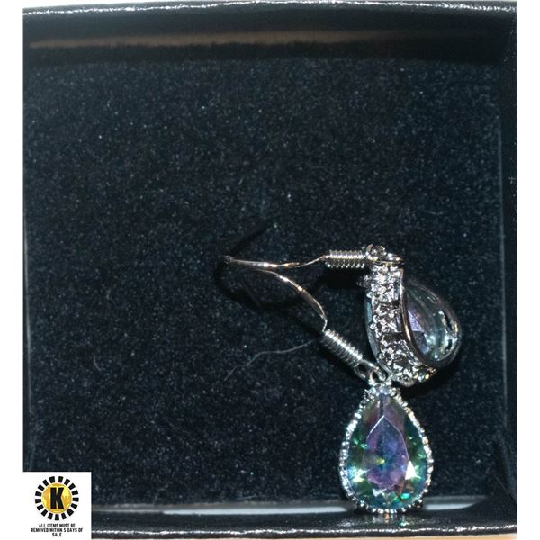 STERLING SILVER MYSTIC TOPAZ EARRINGS NEW
