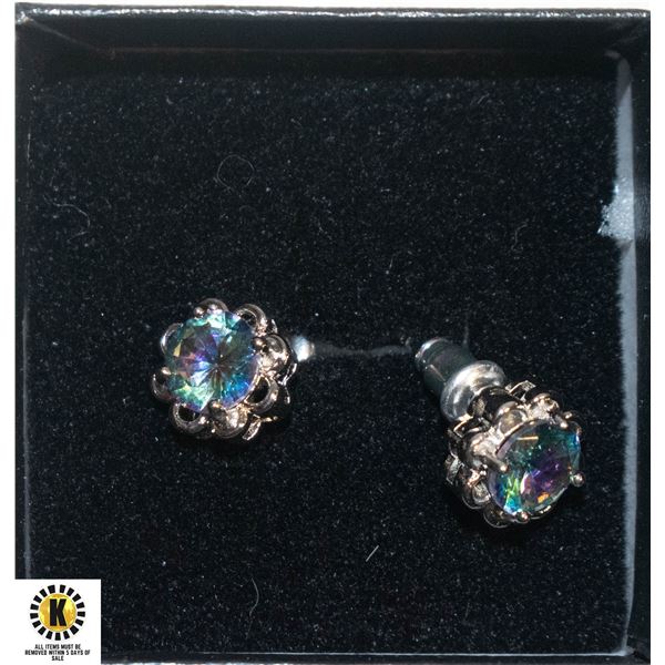 STERLING SILVER MYSTIC TOPAZ EARRINGS NEW