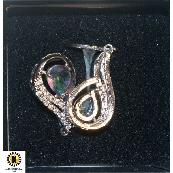 SILVER PLATED MYSTIC TOPAZ EARRINGS NEW