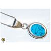 Image 1 : STERLING SILVER TURQUOISE PEDNANT/CHAIN