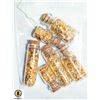 Image 1 : LOT OF 6 GOLD FOIL FLAKES IN GLASS BOTTLES