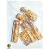Image 1 : LOT OF 6 GOLD FOIL FLAKES IN GLASS BOTTLES