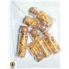 Image 1 : LOT OF 6 GOLD FOIL FLAKES IN GLASS BOTTLES