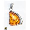 Image 1 : STERLING SILVER AMBER GEMSTONE PENDANT