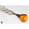 Image 1 : VINTAGE AMBER PENDANT WITH CHAIN