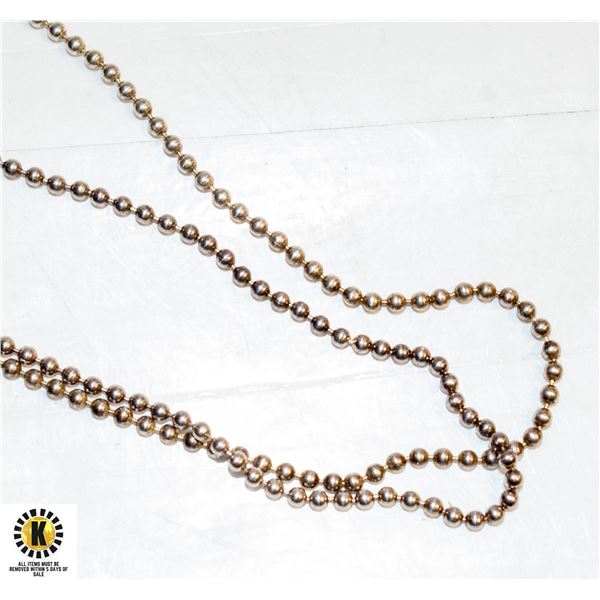 STERLING SILVER 36 INCH BEAD STYLE CHAIN
