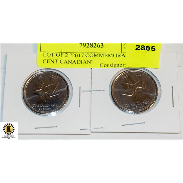 LOT OF 2 "2017 COMMEMORATIVE 50 CENT CANADIAN"