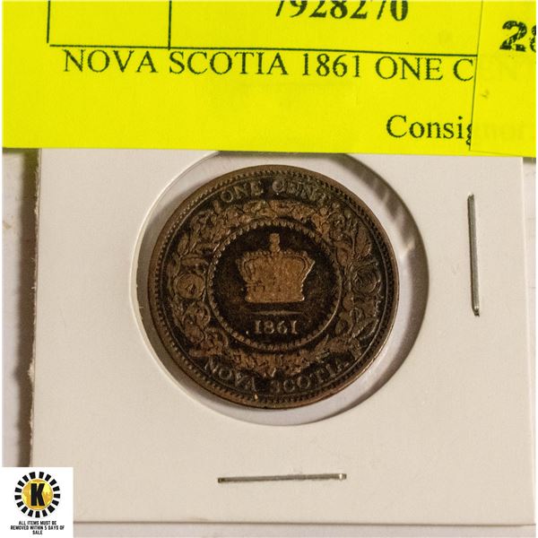 NOVA SCOTIA 1861 ONE CENT