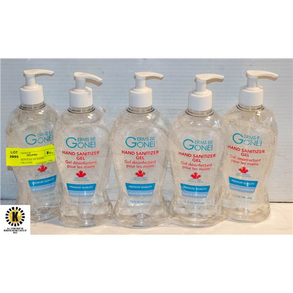 5 PUMP BOTTLES OF HAND SANITIZER,443ML
