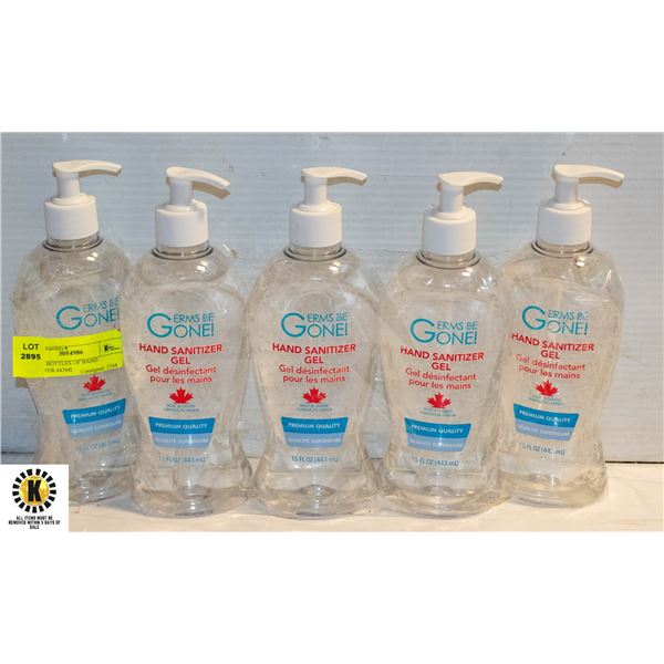 5 PUMP BOTTLES OF HAND SANITIZER,443ML
