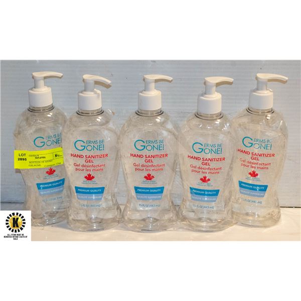 5 PUMP BOTTLES OF HAND SANITIZER,443ML