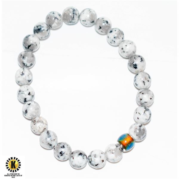 BLACK SESAME JASPER HEALING STONE BRACELET NEW