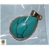 Image 1 : STERLING SILVER TEARDROP SIMULATED TURQUOISE