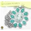 Image 1 : 18? NATURAL TURQUOISE CLUSTER WESTERN PEARLS