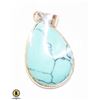 Image 1 : STERLING SILVER TEARDROP SIMULATED TURQUOISE