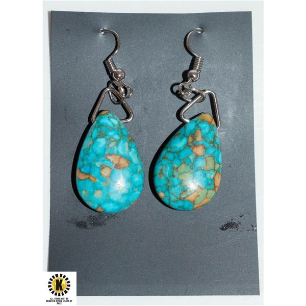 TURQUOISE TEARDROP EARRINGS NEW
