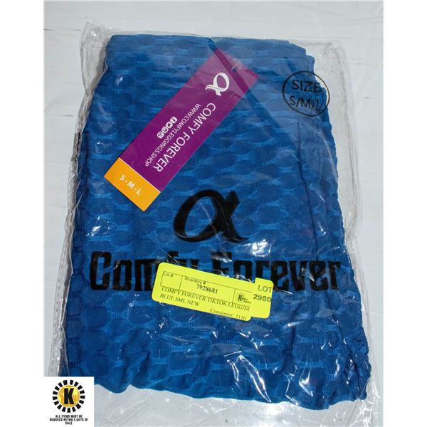 COMFY FOREVER TIKTOK LEGGINGS BLUE SML NEW