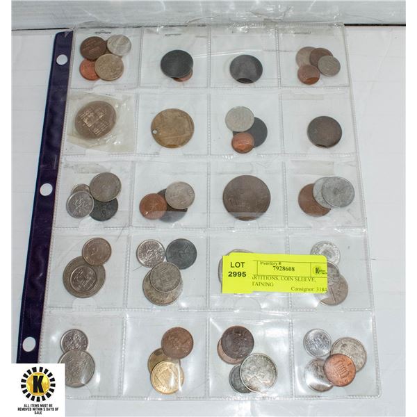 20 PARTITIONS, COIN SLEEVE, CONTAINING