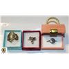 Image 1 : 3 LADIES ESTATE RINGS IN BOXES TOGETHER-ESTATE
