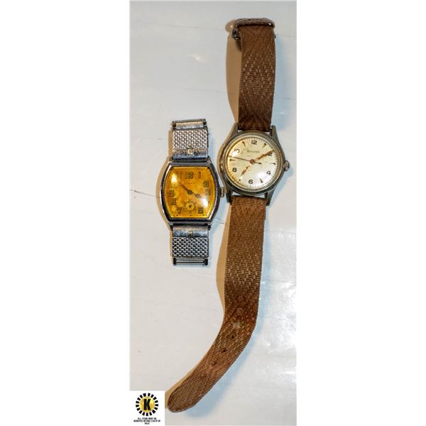 ESTATE OLD GRUEN & BULOVA WATCHES IN BIRKS