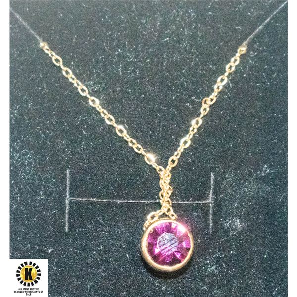 NEW GOLD PLATED STAINLESS STEEL PENDANT ON 16"