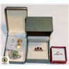 Image 1 : 2 LADIES ESTATE RINGS, SOLITAIRE EARRINGS &